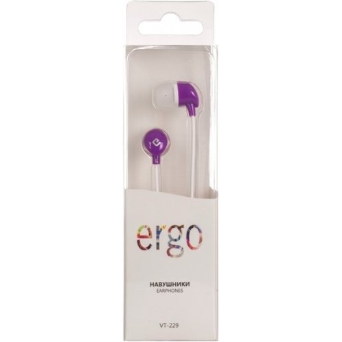 Навушники Ergo VT-229 Violet купити в Україні: Київ, Львів, Хмельницький, Тернопіль, Івано-Франківськ | Низька ціна, відгуки, характеристики від TELEMART фото
