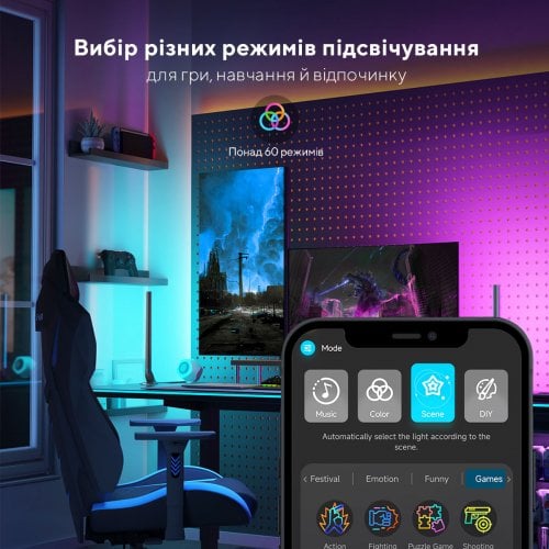 Купити Набір адаптивного підсвічування Govee H6047 Smart Gaming Light Bars RGB (H6047381) Grey - ціна в Києві, Львові, Вінниці, Хмельницькому, Франківську, Україні | інтернет-магазин TELEMART.UA фото