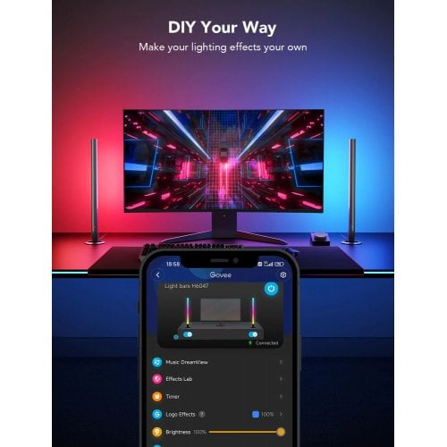 Купити Набір адаптивного підсвічування Govee H6047 Smart Gaming Light Bars RGB (H6047381) Grey - ціна в Києві, Львові, Вінниці, Хмельницькому, Франківську, Україні | інтернет-магазин TELEMART.UA фото