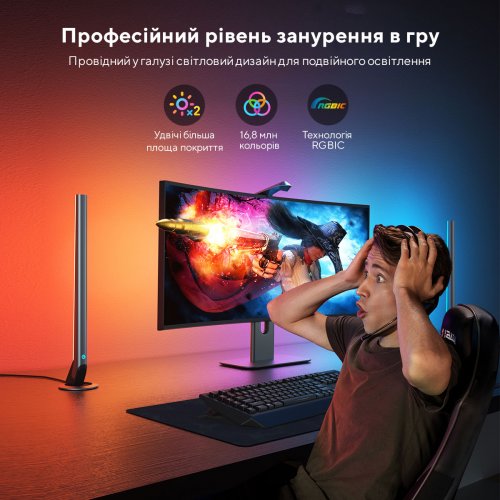 Купити Набір адаптивного підсвічування Govee H604A DreamView G1 Pro Gaming Light RGB (B604A311) Grey - ціна в Києві, Львові, Вінниці, Хмельницькому, Франківську, Україні | інтернет-магазин TELEMART.UA фото