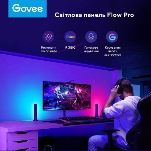 Купити Набір адаптивного підсвічування Govee H6054 DreamView P1 Light Bars RGB (H60543D1) Black - ціна в Києві, Львові, Вінниці, Хмельницькому, Франківську, Україні | інтернет-магазин TELEMART.UA фото