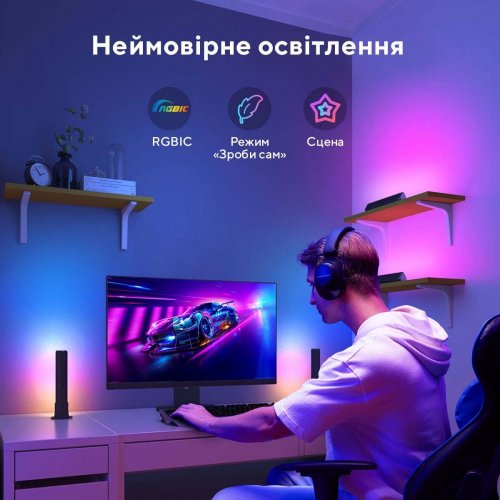 Купить Набор подсветки Govee H6056 RGBICWW WiFi + Bluetooth Flow Plus Light Bars RGB (H60563D1) Black - цена в Харькове, Киеве, Днепре, Одессе
в интернет-магазине Telemart фото