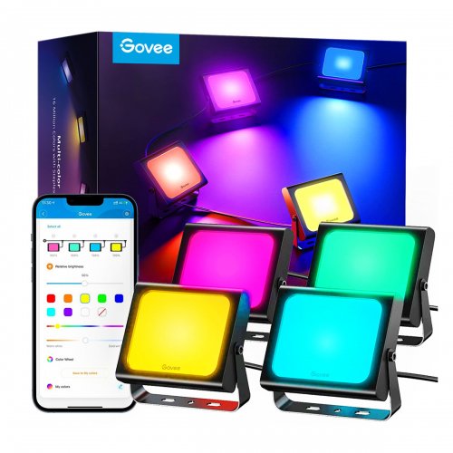 Купить Набор настенных светильников Govee H7060 RGBICWW LED Smart Flood Lights (H7060311) Black - цена в Харькове, Киеве, Днепре, Одессе
в интернет-магазине Telemart фото