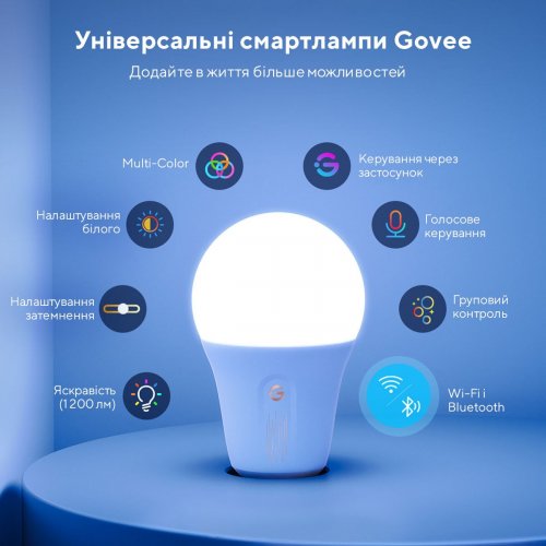 Купить Умная лампа Govee H6009 Smart Wifi&BLE Light Bulb (H60093C1) White - цена в Харькове, Киеве, Днепре, Одессе
в интернет-магазине Telemart фото