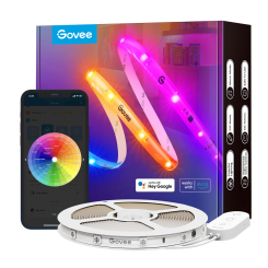 Умная светодиодная лента Govee H619A RGBIC Basic Wi-Fi + Bluetooth LED Strip Light With Protective Coating 5m (H619A3D1) White