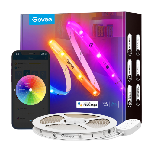 Купити Розумна світлодіодна стрічка Govee H619С RGBIC Basic Wi-Fi + Bluetooth LED Strip Light With Protective Coating 10m (H619C3D1) White - ціна в Києві, Львові, Вінниці, Хмельницькому, Франківську, Україні | інтернет-магазин TELEMART.UA фото