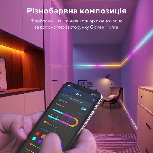 Купити Розумна світлодіодна стрічка Govee H619С RGBIC Basic Wi-Fi + Bluetooth LED Strip Light With Protective Coating 10m (H619C3D1) White - ціна в Києві, Львові, Вінниці, Хмельницькому, Франківську, Україні | інтернет-магазин TELEMART.UA фото