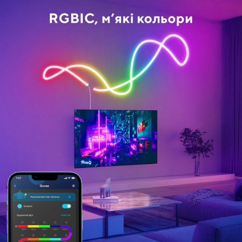 Купить Умная светодиодная лента Govee H61A0 Neon LED Strip Light 3m (H61A03D1) White - цена в Харькове, Киеве, Днепре, Одессе
в интернет-магазине Telemart фото