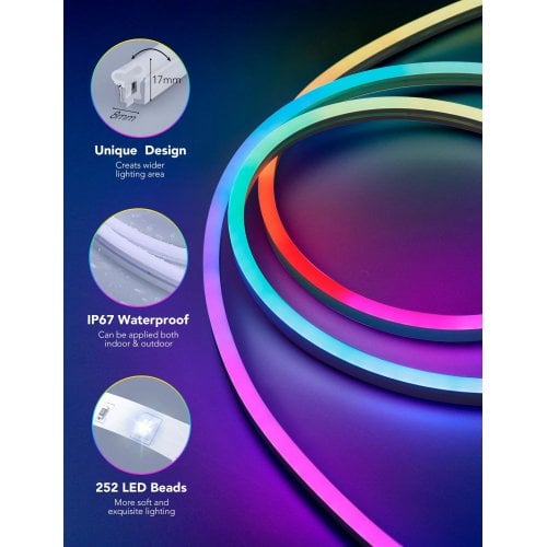 Купить Умная светодиодная лента Govee H61A0 Neon LED Strip Light 3m (H61A03D1) White - цена в Харькове, Киеве, Днепре, Одессе
в интернет-магазине Telemart фото