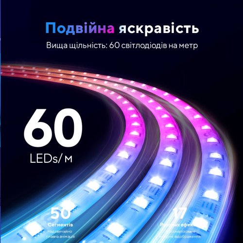 Купить Умная светодиодная лента Govee H61E1 16.4ft RGBICW LED Strip Lights 5m (H61E13D1) White - цена в Харькове, Киеве, Днепре, Одессе
в интернет-магазине Telemart фото