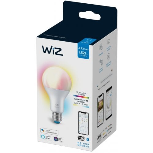 Купить Умная лампа WiZ E27 13W (100W 1521Lm) A67 2200-6500K RGB Wi-Fi (929002449702) - цена в Харькове, Киеве, Днепре, Одессе
в интернет-магазине Telemart фото