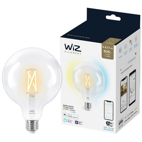 Купить Умная лампа филаментная WiZ E27 7W (60W 806Lm) G95 2700-6500 Wi-Fi (929003018201) - цена в Харькове, Киеве, Днепре, Одессе
в интернет-магазине Telemart фото