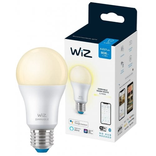 Купить Умная лампа WiZ E27 8W (60W 806Lm) A60 2700K Wi-Fi (929002450202) - цена в Харькове, Киеве, Днепре, Одессе
в интернет-магазине Telemart фото