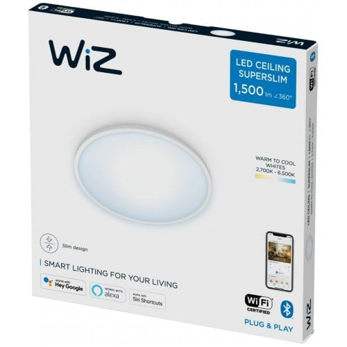 Купити Розумний стельовий світильник WiZ SuperSlim Ceiling 16W 1500lm 2700-6500K Wi-Fi (929002685101) White - ціна в Києві, Львові, Вінниці, Хмельницькому, Франківську, Україні | інтернет-магазин TELEMART.UA фото