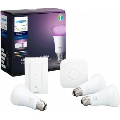 Стартовый комплект Philips Hue Color Bridge + Dimmer + лампа E27 RGB 3pcs (929002216825)