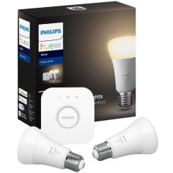Стартовый комплект Philips Hue White Bridge + лампа E27 White 2pcs (929001821619)
