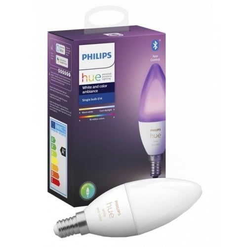 Купити Розумна лампа з димером Philips Hue E14 5.3W (40W) 2000K-6500K RGB ZigBee Bluetooth (929002294209) - ціна в Києві, Львові, Вінниці, Хмельницькому, Франківську, Україні | інтернет-магазин TELEMART.UA фото