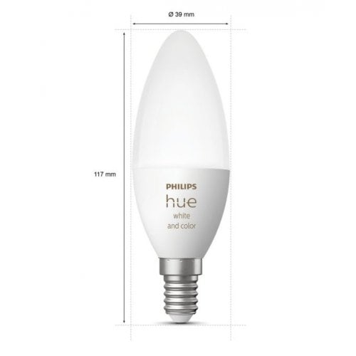 Купити Розумна лампа з димером Philips Hue E14 5.3W (40W) 2000K-6500K RGB ZigBee Bluetooth (929002294209) - ціна в Києві, Львові, Вінниці, Хмельницькому, Франківську, Україні | інтернет-магазин TELEMART.UA фото