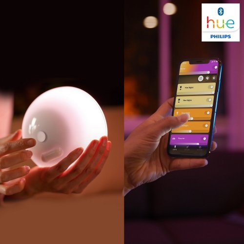 Купить Портативный умный светильник с диммером Philips Hue Go 2000K-6500K RGB ZigBee Bluetooth (915005822601) White - цена в Харькове, Киеве, Днепре, Одессе
в интернет-магазине Telemart фото