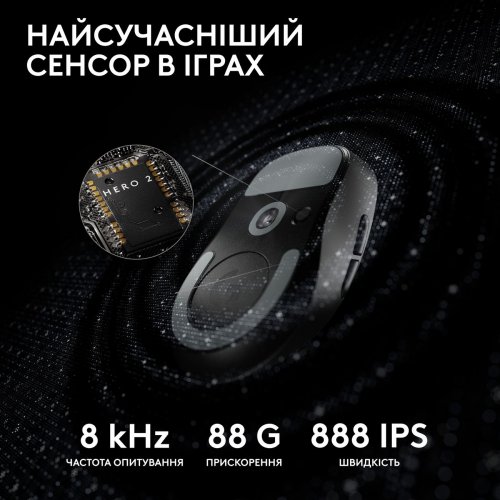 Купить Мышка Logitech G Pro X Superlight 2 Lightspeed Wireless (910-006630) Black - цена в Харькове, Киеве, Днепре, Одессе
в интернет-магазине Telemart фото