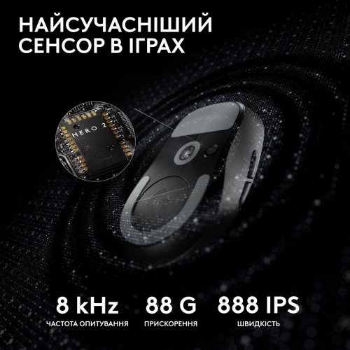 Мышка Logitech G Pro X Superlight 2 Lightspeed Wireless (910-006630) Black купить в Украине: Киев, Днепр, Харьков, Одесса  | Низкая цена, отзывы, характеристики от TELEMART фото