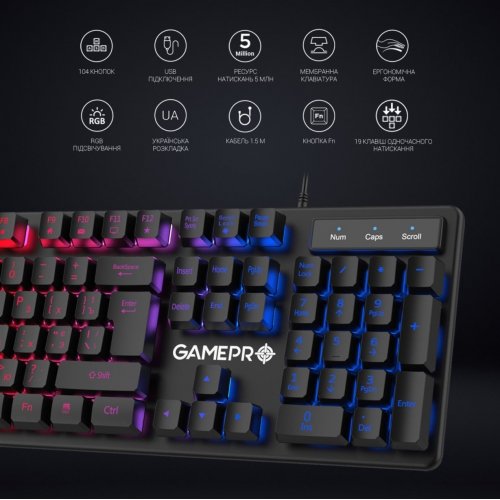 Photo Keyboard GamePro GK380 RGB USB Black
