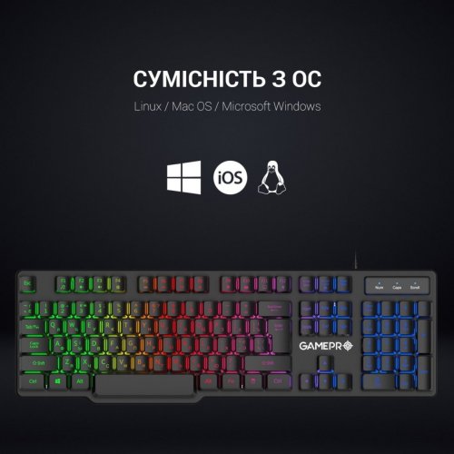 Photo Keyboard GamePro GK380 RGB USB Black