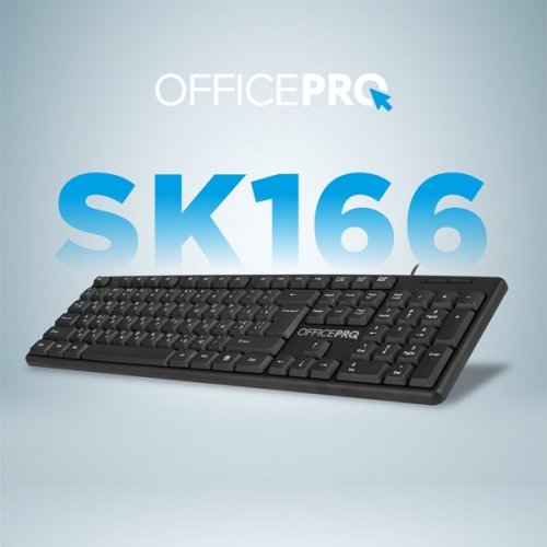 Фото Клавіатура OfficePro SK166 USB Black
