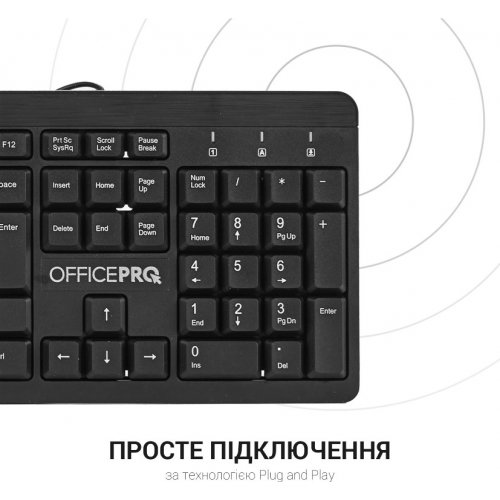 Фото Клавіатура OfficePro SK210 USB Black