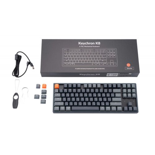 Клавіатура Keychron K8 87 Key White Led Gateron G PRO Blue Hot-Swap (K8G2_KEYCHRON) Black купити в Україні: Київ, Львів, Хмельницький, Тернопіль, Івано-Франківськ | Низька ціна, відгуки, характеристики від TELEMART фото