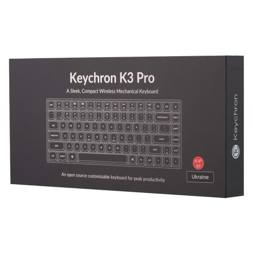Клавіатура Keychron K3 PRO 84 Key QMK RGB Gateron Brown (K3PB3_KEYCHRON) Black купити в Україні: Київ, Львів, Хмельницький, Тернопіль, Івано-Франківськ | Низька ціна, відгуки, характеристики від TELEMART фото
