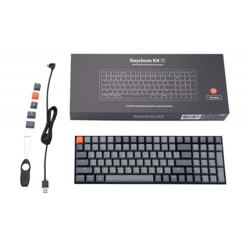 Купити Клавіатура Keychron K4 100 Key RGB Gateron G PRO Blue (K4B2_KEYCHRON) Black - ціна в Києві, Львові, Вінниці, Хмельницькому, Франківську, Україні | інтернет-магазин TELEMART.UA фото