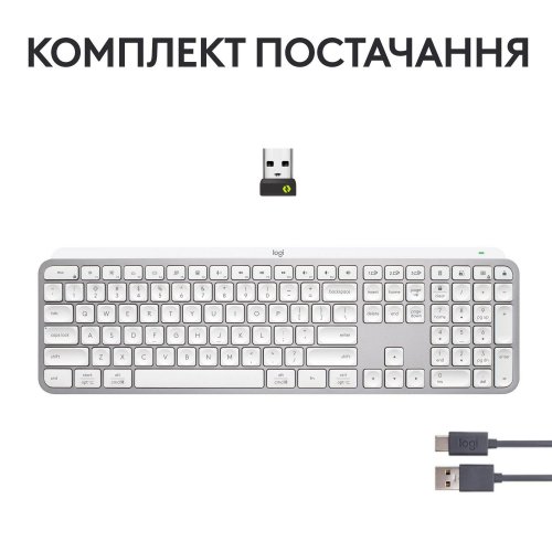 Фото Клавіатура Logitech MX Keys S Wireless (920-011588) Pale Grey