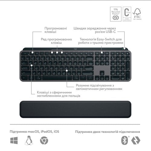 Купить Комплект Logitech MX Keys S Kombo Wireless (920-011614) Graphite - цена в Харькове, Киеве, Днепре, Одессе
в интернет-магазине Telemart фото