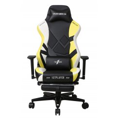 Игровое кресло 1stPlayer Duke Black/White/Yellow