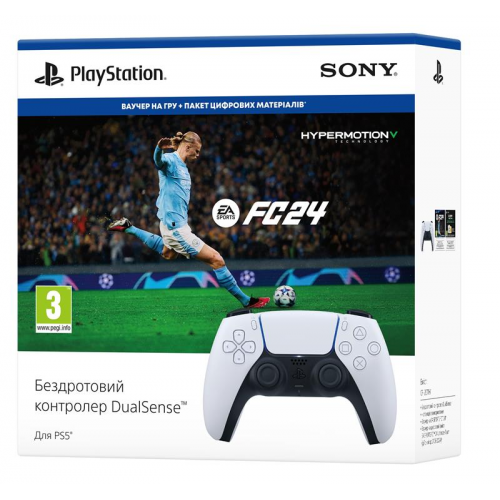 Купити Ігровий маніпулятор Sony PlayStation 5 DualSense (EA SPORTS FC 24) (1000040600) White - ціна в Києві, Львові, Вінниці, Хмельницькому, Франківську, Україні | інтернет-магазин TELEMART.UA фото