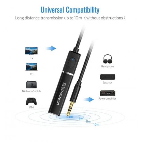 Купити Bluetooth адаптер Ugreen CM107 Bluetooth 5.0 TV (40761) Black - ціна в Києві, Львові, Вінниці, Хмельницькому, Франківську, Україні | інтернет-магазин TELEMART.UA фото