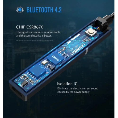 Купить Bluetooth адаптер Ugreen CM150 Bluetooth 5.0 (50213) Black - цена в Харькове, Киеве, Днепре, Одессе
в интернет-магазине Telemart фото