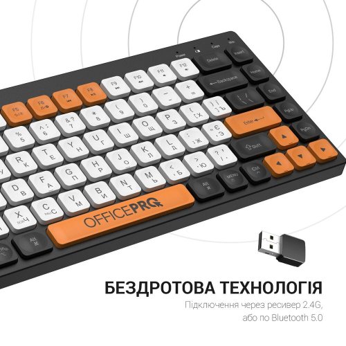 Купити Клавіатура OfficePro SK955 Wireless Black - ціна в Києві, Львові, Вінниці, Хмельницькому, Франківську, Україні | інтернет-магазин TELEMART.UA фото