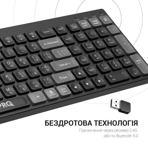 Клавиатура OfficePro SK985 Wireless Black купить в Украине: Киев, Днепр, Харьков, Одесса  | Низкая цена, отзывы, характеристики от TELEMART фото