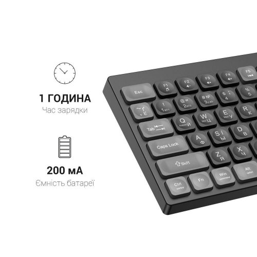 Клавиатура OfficePro SK985 Wireless Black купить в Украине: Киев, Днепр, Харьков, Одесса  | Низкая цена, отзывы, характеристики от TELEMART фото