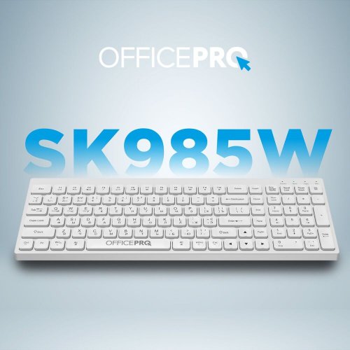 Фото Клавіатура OfficePro SK985 Wireless White