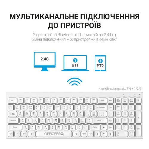 Фото Клавіатура OfficePro SK985 Wireless White