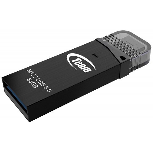 Купить Накопитель Team M132 OTG 64GB USB 3.0 Black (TM13264GB01) - цена в Харькове, Киеве, Днепре, Одессе
в интернет-магазине Telemart фото