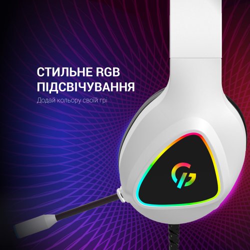 Купити Навушники GamePro HS615 RGB White - ціна в Києві, Львові, Вінниці, Хмельницькому, Франківську, Україні | інтернет-магазин TELEMART.UA фото