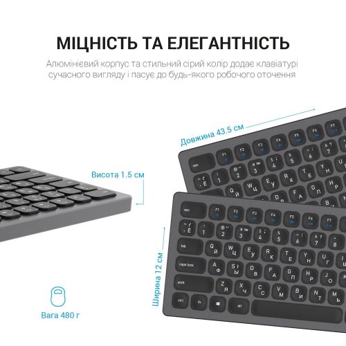 Фото Клавіатура OfficePro SK1550 Wireless Black