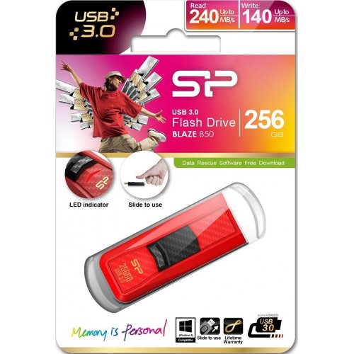 Купить Накопитель Silicon Power Blaze B50 256GB USB 3.0 Red (SP256GBUF3B50V1R) - цена в Харькове, Киеве, Днепре, Одессе
в интернет-магазине Telemart фото