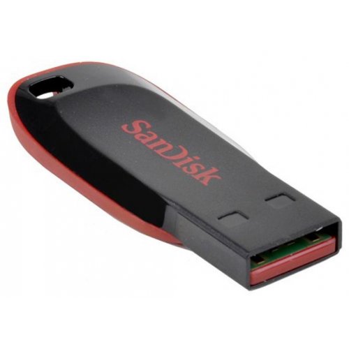 Купити Накопичувач SanDisk Cruzer Blade 128GB USB 2.0 Black Red (SDCZ50-128G-B35) - ціна в Києві, Львові, Вінниці, Хмельницькому, Франківську, Україні | інтернет-магазин TELEMART.UA фото