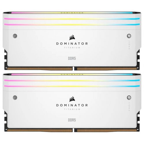 Фото ОЗУ Corsair DDR5 32GB (2x16GB) 6000Mhz Dominator Titanium RGB White (CMP32GX5M2B6000C30W)