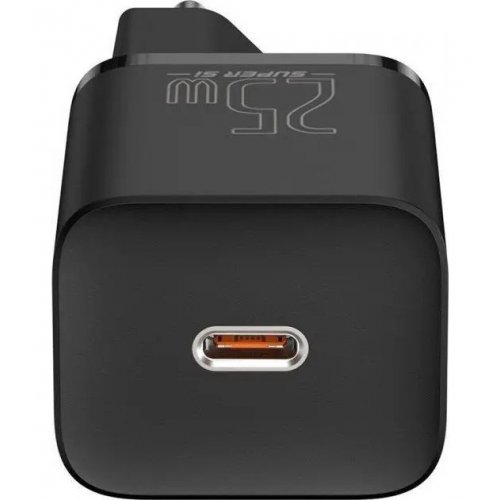 Купити Мережевий зарядний пристрій Baseus Super Silicone PD USB Type C 25W + кабель Type C to Type C 3A (TZCCSUP-L01) Black - ціна в Києві, Львові, Вінниці, Хмельницькому, Франківську, Україні | інтернет-магазин TELEMART.UA фото